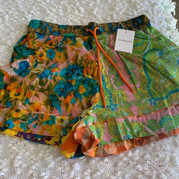 ショートパンツ ZIMMERMANN Woman Short Multicolor 8870AMAT CRMCK Zimmermann - Harmony Citrus Garden Print High-Rise Shorts